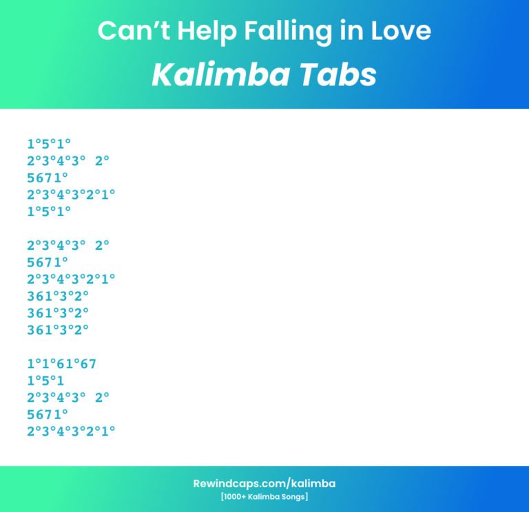 Easy Can't Help Falling in Love Kalimba Tabs & Chords | Elvis Presley ...