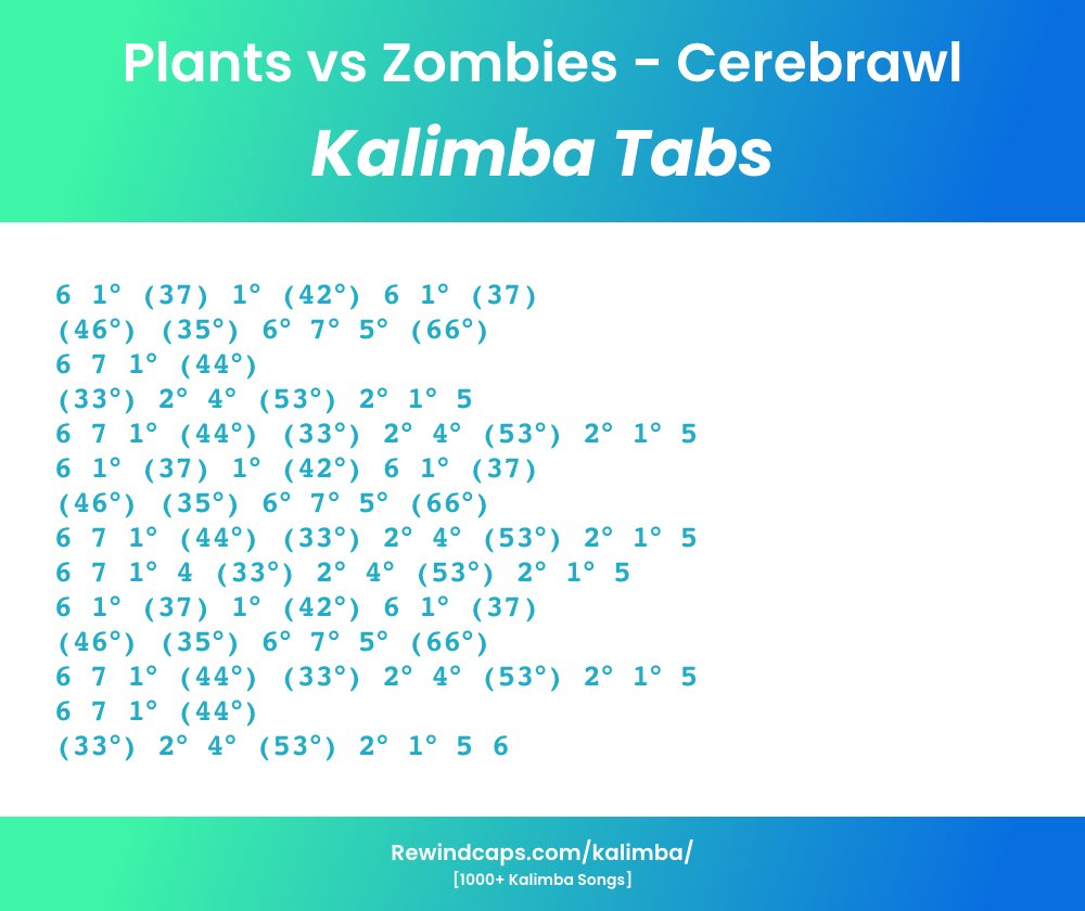 Plants vs Zombies - Cerebrawl Kalimba Tabs & Chords